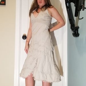 Tan Midi Sleevless Dress
